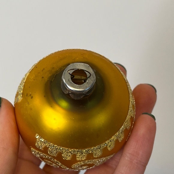 1950s Poland Bronze Mercury Glass Christmas Tree Ornaments Vintage Set of 6 - Picture 9 of 15